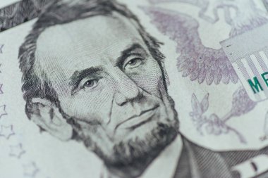 Bizi Başkan Abraham Lincoln yüz beş doları bill makro, 5 usd, Amerika Birleşik Devletleri para portre