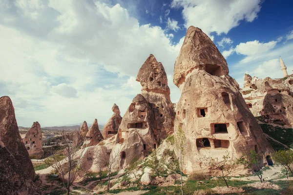 Bekijk Unieke Geologische Formaties Cappadocië Turkije Kappadokiets Regio Met Valleien — Stockfoto