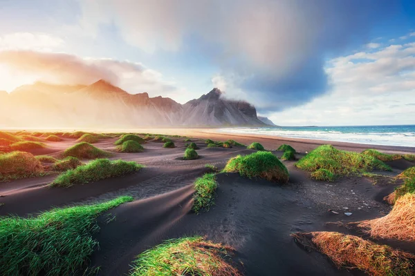 Волшебный Закат Песчаном Пляже Мир Красоты — стоковое фото