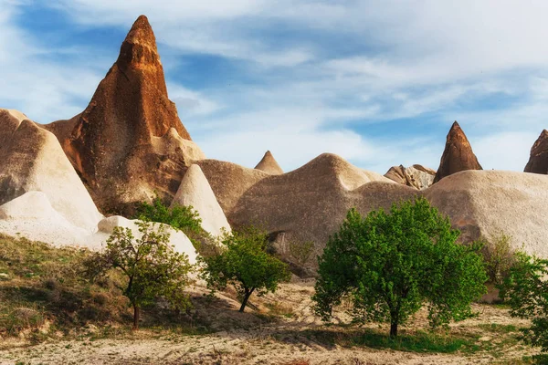 Increíble Puesta Sol Sobre Capadocia Turquía Mundo Belleza Europa — Foto de Stock