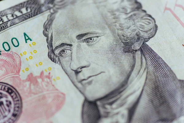 Alexander Hamilton Bize Yüz Makro Amerika Birleşik Devletleri Para Closeu — Stok fotoğraf
