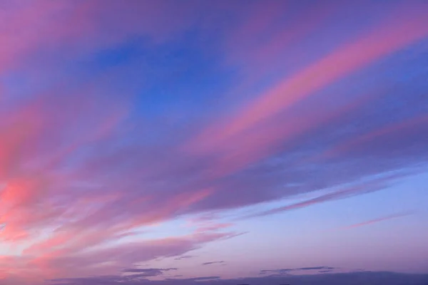 Nuvens Cor Rosa Laranja Céu Azul — Fotografia de Stock