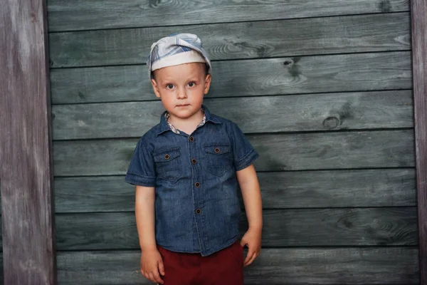 Niño Feliz Niño Sombrero Panamá — Foto de Stock