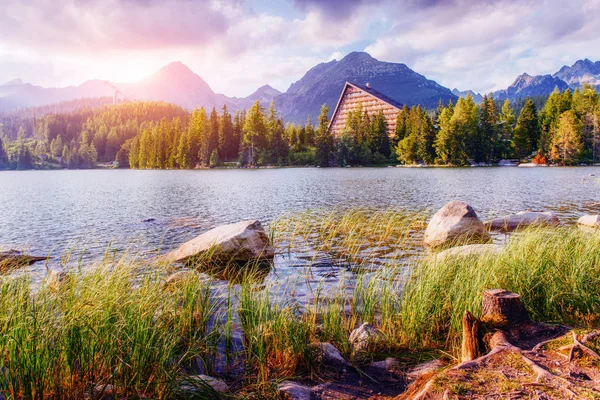 Fantastisk Shtrbske Pleso High Tatras Slovakien Europa — Stockfoto