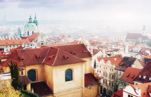 Das Rote Dach Prag Panoramablick Auf Prag Von Der Prager — Stockfoto