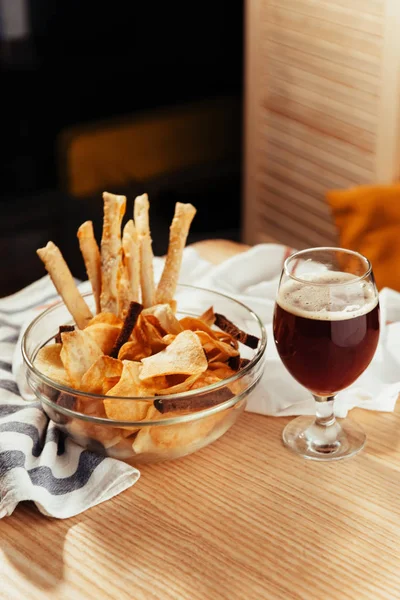 Chips Crackers Beer Advertising Shooting Menu — Stock Photo, Image