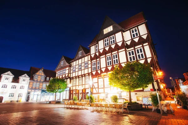 Vista Pitoresca Edifícios Antigos Arquitetura Rua Cidade Velha Noite Alemanha — Fotografia de Stock