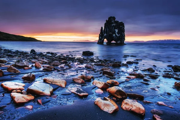 Hvitserkur Spectacular Rock Sea Northern Coast Iceland Legends Say Petrified — Stock Photo, Image