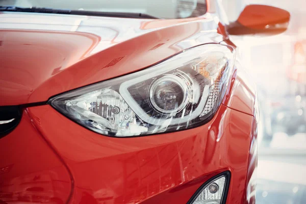 Headlights Hood Sport Red Car — Stock Photo, Image