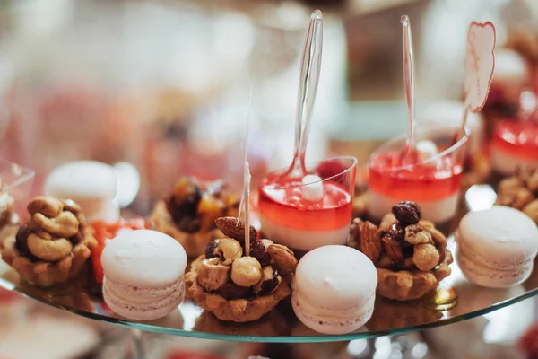 Banquet Table Full Fruits Berries Assortment Sweets — Stock Photo, Image