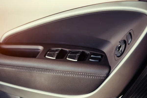 Modern Car Interior Dashboard Steering Wheel — Stock Photo, Image