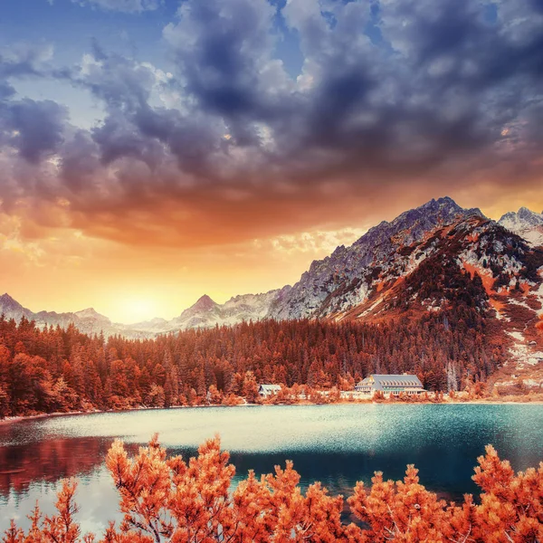 Fantastici Shtrbske Pleso Alti Tatra Slovacchia Europa — Foto Stock