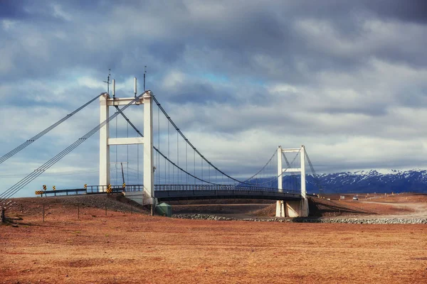 Híd Csatorna Csatlakozik Jokulsarlon Lagúnára Atlanti Óceán Déli Izland — Stock Fotó