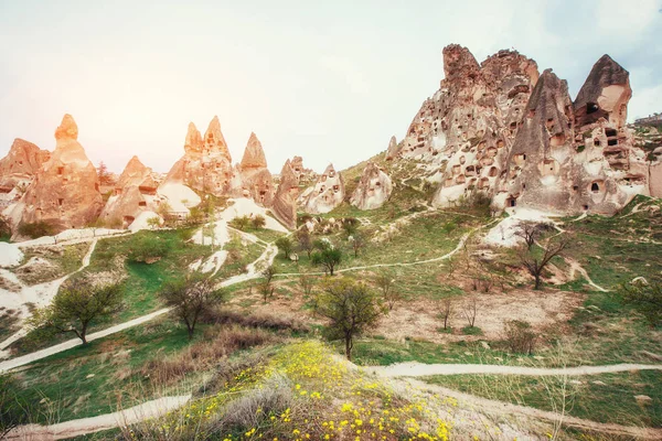 Benzersiz Jeolojik Oluşumlar Vadisi Kapadokya Orta Anadolu Turkey — Stok fotoğraf