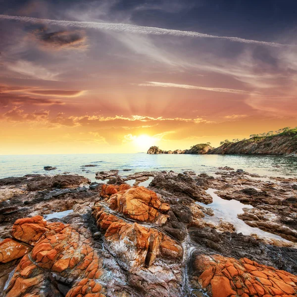 Beautiful Stones Beach Sunset — Stock Photo, Image