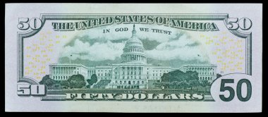 Elli doları banknot. Bize iki dolar faturaları makro. Amerikan Doları. 50 doları