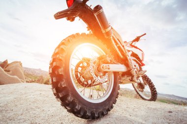 Motosiklet. arka plan açık havada bisiklet. Güzellik Dünya