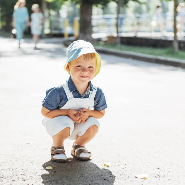 Cute Boy Posing Photo Outdoors Ukraine Europe — Stock Photo, Image