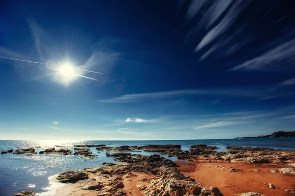 Fantastisch Uitzicht Natuur Behouden Monte Cofano Dramatische Scène Zonsondergang Boven — Stockfoto