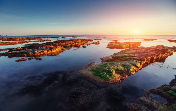 Fantastisch Uitzicht Natuur Behouden Monte Cofano Dramatische Scène Zonsondergang Boven — Stockfoto