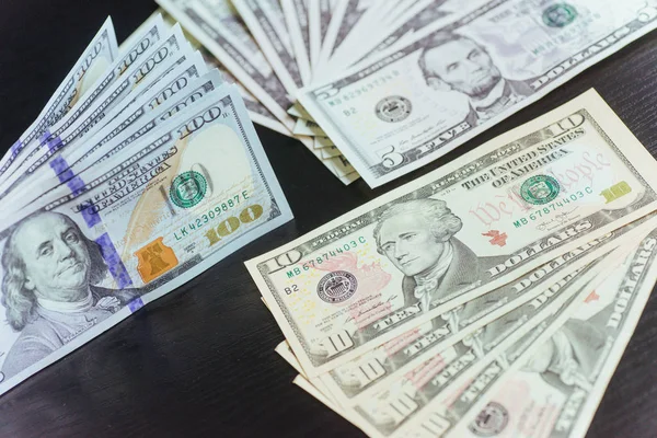 Dolarów Amerykańskich Jeden Dolar Banknotami 100 Dolar — Zdjęcie stockowe