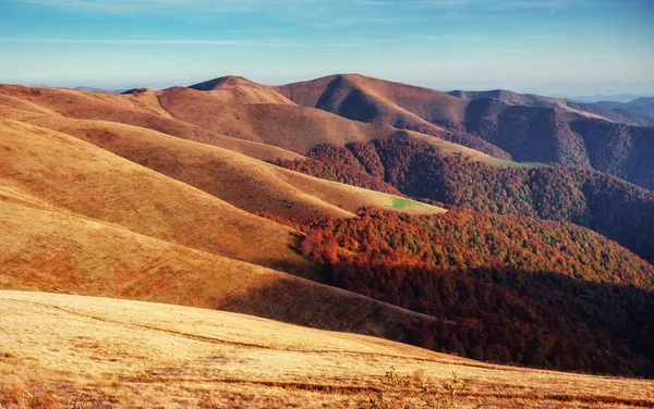 Bergketen Karpaten Het Herfst Seizoen Fantastische Zonsondergang Oekraïne Europa — Stockfoto