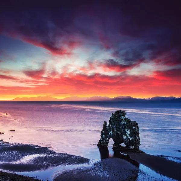 Hvitserkur Ist Ein Spektakulärer Felsen Meer Der Nordküste Islands Der — Stockfoto