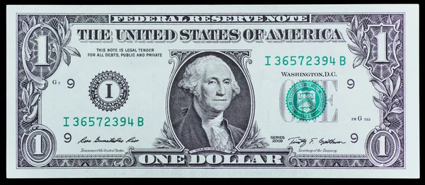Zbliżenie Jednego Dolara Nas Dwie Dolarowych Makro Dolarów Amerykańskich Dolar — Zdjęcie stockowe