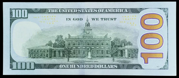 Denominação Cem Dólares Dólares Americanos Cem Dólares Notas 100 Dólares — Fotografia de Stock