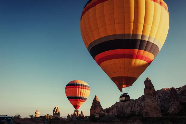 Globo Aire Caliente Color Con Una Vista Cercana Contra Cielo — Foto de Stock