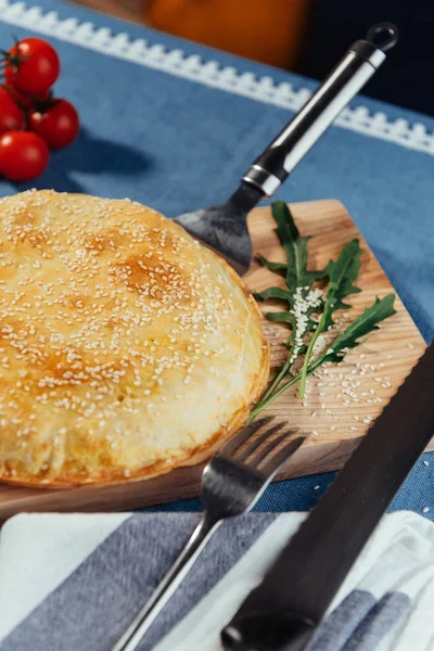 Pie Meat Homemade Cakes Advertising Shooting Menu — Stock Photo, Image