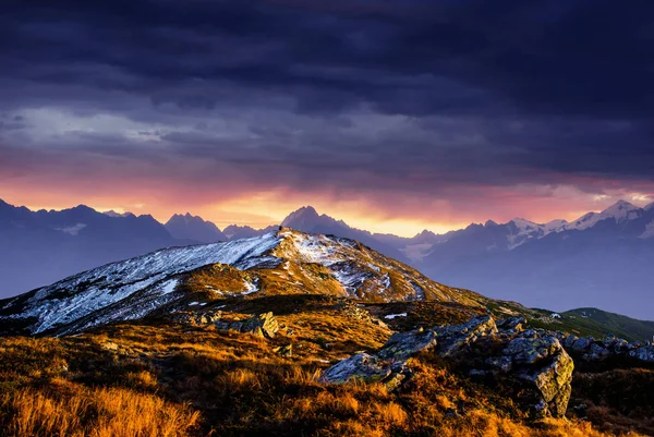 Dikke Mist Bergpas Goulet Georgia Svaneti Europa Caucasus Mountains — Stockfoto