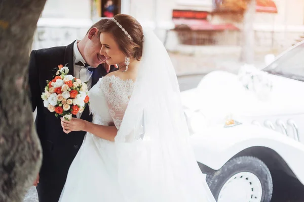 Noiva Noivo Casal Seu Dia Casamento — Fotografia de Stock