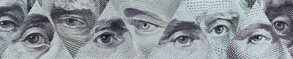 Portraits. Eyes well-known leader in the notes, the currency most dominant country in the world US dollar.
