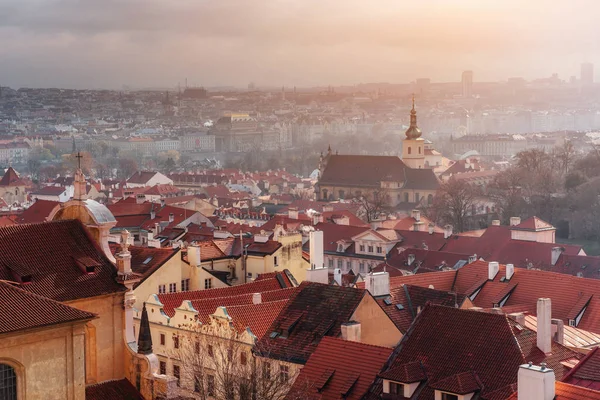 Prager Stadtbild Tschechische Republik Sonnig Blauer Himmel — Stockfoto