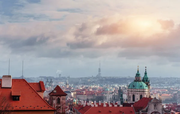 Prager Stadtbild Tschechische Republik Sonnig Blauer Himmel — Stockfoto