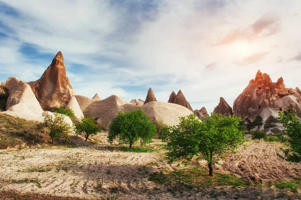 Kapadokya Türkiye Üzerinden Muhteşem Gün Batımı Güzellik Dünya Europe — Stok fotoğraf