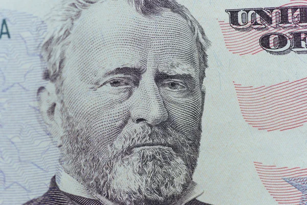 Ulysses Grant Sobre Eua Cinquenta Pessoas Projeto Lei Macro Fechar — Fotografia de Stock