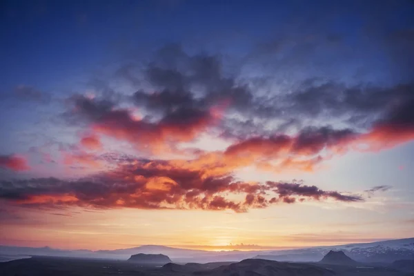 Vista Panorámica Puesta Sol Rosa Mundo Belleza — Foto de Stock