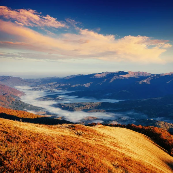 峠グレの濃霧 ジョージア スヴァネティ ヨーロッパのコーカサス山脈 — ストック写真