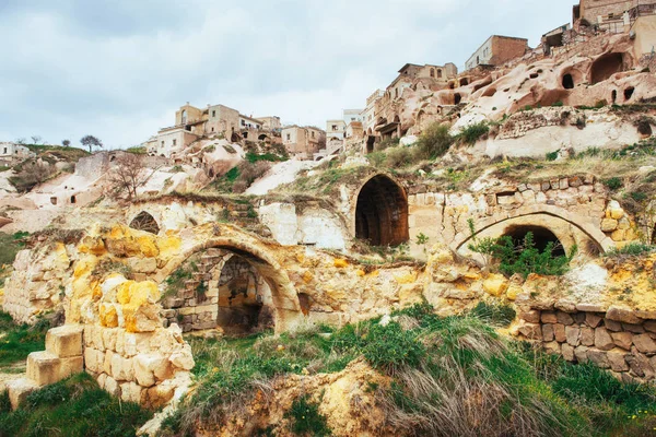 Antigua Ciudad Castillo Uchisar Excavado Desde Una Montaña Después Del — Foto de Stock