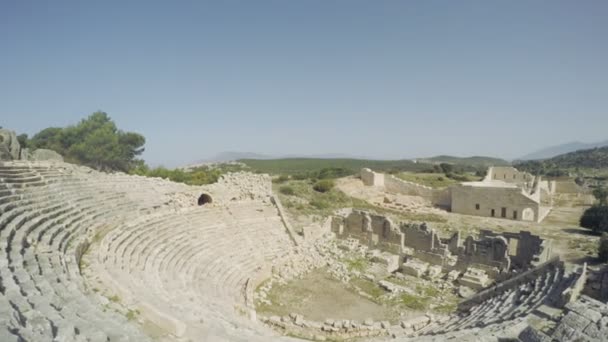 Antikes Amphitheater. die Altstadt in der Türkei — Stockvideo