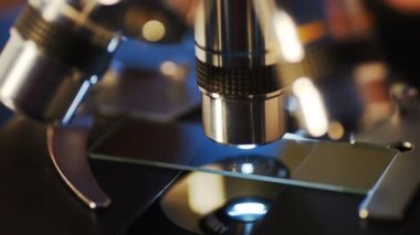 Laboratuvar, mikroskop test örnekleri, tıbbi malzeme, bilimsel ve sağlık araştırma arka plan.