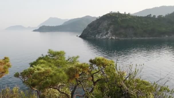 Pittoreska Medelhavet kustlandskap i Turkiet — Stockvideo