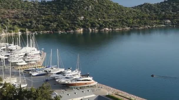Vista panoramica delle barche in mare. Turchia — Video Stock