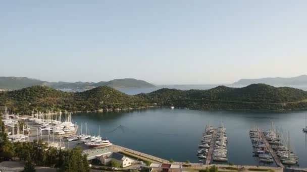 Vista Panorâmica Dos Barcos Mar Turquia — Vídeo de Stock