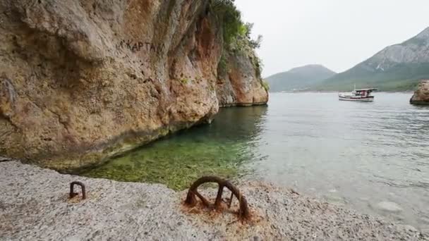 Мальовничим видом човни на морі. Туреччина — стокове відео