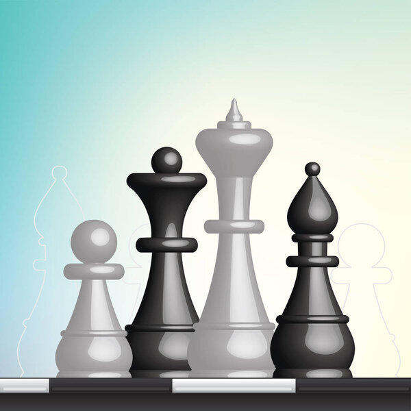 chess pieces and the fight between them