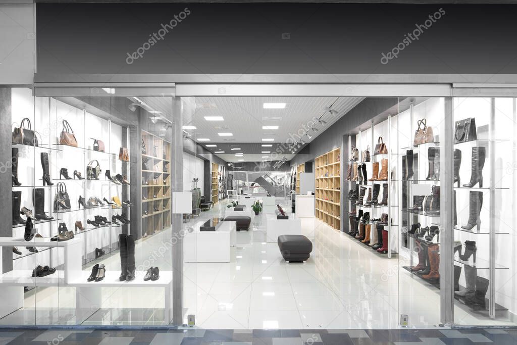 bright and fashionable window of modern european store