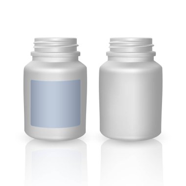 Gerçekçi plastik şişe. Şablonu alay. Vektör çizim, ışık arka plan üzerinde beyaz boş şişe